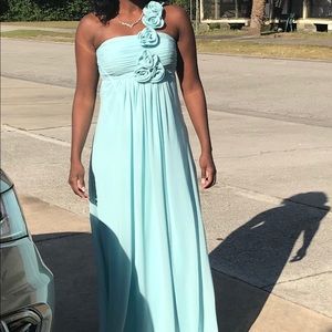 Formal Flower One Shoulder Gown